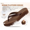 KuaiLu Women’s Arch Support Platform Flip Flop Sandals(Dark Brown（choose a Smaller Size）)