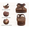 KuaiLu Women’s Arch Support Platform Flip Flop Sandals(Dark Brown（choose a Smaller Size）)