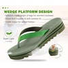 KuaiLu Women’s Arch Support Platform Flip Flop Sandals(Green（choose a Smaller Size）)