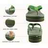 KuaiLu Women’s Arch Support Platform Flip Flop Sandals(Green（choose a Smaller Size）)