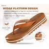 KuaiLu Women’s Arch Support Platform Flip Flop Sandals(Khaki（choose a Smaller Size）)