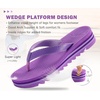 KuaiLu Women’s Arch Support Platform Flip Flop Sandals(Purple（choose a Smaller Size）)