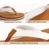 KuaiLu Women’s Arch Support Platform Flip Flop Sandals(White Khaki（choose a Smaller Size）)