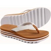 KuaiLu Women’s Arch Support Platform Flip Flop Sandals(White Khaki（choose a Smaller Size）)
