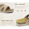 KuaiLu Womens Dressy Sandals Lightweight Cushion Slides with Arch Support(Beige)