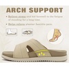KuaiLu Womens Dressy Sandals Lightweight Cushion Slides with Arch Support(Beige)