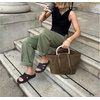 KuaiLu Womens Dressy Sandals Lightweight Cushion Slides with Arch Support(Black)