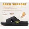 KuaiLu Womens Dressy Sandals Lightweight Cushion Slides with Arch Support(Black)