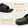 KuaiLu Womens Dressy Sandals Lightweight Cushion Slides with Arch Support(Black)