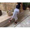 KuaiLu Womens Dressy Sandals Lightweight Cushion Slides with Arch Support(Black Khaki)