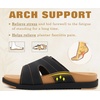 KuaiLu Womens Dressy Sandals Lightweight Cushion Slides with Arch Support(Black Khaki)