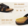 KuaiLu Womens Dressy Sandals Lightweight Cushion Slides with Arch Support(Black Khaki)
