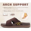 KuaiLu Womens Dressy Sandals Lightweight Cushion Slides with Arch Support(Brown)
