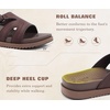 KuaiLu Womens Dressy Sandals Lightweight Cushion Slides with Arch Support(Brown)