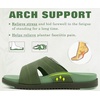 KuaiLu Womens Dressy Sandals Lightweight Cushion Slides with Arch Support(Green)