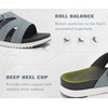 KuaiLu Womens Dressy Sandals Lightweight Cushion Slides with Arch Support(Grey)