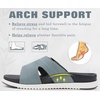 KuaiLu Womens Dressy Sandals Lightweight Cushion Slides with Arch Support(Grey)