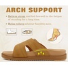 KuaiLu Womens Dressy Sandals Lightweight Cushion Slides with Arch Support(Khaki)
