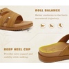 KuaiLu Womens Dressy Sandals Lightweight Cushion Slides with Arch Support(Khaki)