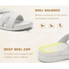 KuaiLu Womens Dressy Sandals Lightweight Cushion Slides with Arch Support(White)