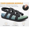 KuaiLu Womens Fashion Orthopedic Walking Sandals for Women 2025 Arch Support Sandles Comfort Plantar Fasciitis Recovery Cushion Summer Travel Outdoor Hiking Open Toe Water Shoes(Black)