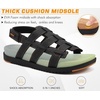 KuaiLu Womens Fashion Orthopedic Walking Sandals for Women 2025 Arch Support Sandles Comfort Plantar Fasciitis Recovery Cushion Summer Travel Outdoor Hiking Open Toe Water Shoes(Black Khaki)
