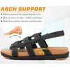 KuaiLu Womens Fashion Orthopedic Walking Sandals for Women 2025 Arch Support Sandles Comfort Plantar Fasciitis Recovery Cushion Summer Travel Outdoor Hiking Open Toe Water Shoes(Black Khaki)