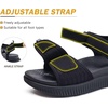 KuaiLu Womens Orthopedic Recovery Walking Arch Support Sandals Cushion Foam(Black)