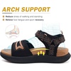 KuaiLu Womens Orthopedic Recovery Walking Arch Support Sandals Cushion Foam(Black Khaki)