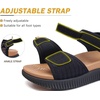 KuaiLu Womens Orthopedic Recovery Walking Arch Support Sandals Cushion Foam(Black Khaki)