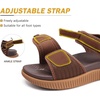 KuaiLu Womens Orthopedic Recovery Walking Arch Support Sandals Cushion Foam(Brown)