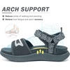 KuaiLu Womens Orthopedic Recovery Walking Arch Support Sandals Cushion Foam(Grey)