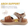 KuaiLu Womens Orthopedic Recovery Walking Arch Support Sandals Cushion Foam(Khaki)