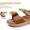 KuaiLu Womens Orthopedic Recovery Walking Arch Support Sandals Cushion Foam(Khaki)
