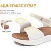 KuaiLu Womens Orthopedic Recovery Walking Arch Support Sandals Cushion Foam(White Khaki)