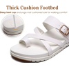 KuaiLu Womens Orthopedic Sandals With Comfortable Arch Support Cushion Yoga Mat Slides Fashion Summer Beach Flat Sandles Adjustable Open Toe Travel Outdoor Plantar Fasciitis Flip Flops US Size 5-11(Bride White)