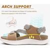 KuaiLu Womens Orthopedic Walking Sandals with Arch Support Recovery Cushion(Beige)