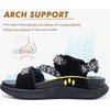 KuaiLu Womens Orthopedic Walking Sandals with Arch Support Recovery Cushion(Black)