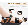 KuaiLu Womens Orthopedic Walking Sandals with Arch Support Recovery Cushion(Black Khaki)