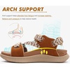 KuaiLu Womens Orthopedic Walking Sandals with Arch Support Recovery Cushion(Khaki)