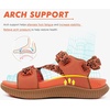 KuaiLu Womens Orthopedic Walking Sandals with Arch Support Recovery Cushion(Orange)