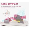 KuaiLu Womens Orthopedic Walking Sandals with Arch Support Recovery Cushion(Pink White)