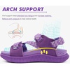 KuaiLu Womens Orthopedic Walking Sandals with Arch Support Recovery Cushion(Purple)