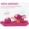 KuaiLu Womens Orthopedic Walking Sandals with Arch Support Recovery Cushion(Rose Red)