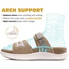 KuaiLu Womens Orthotic Adjustable Strap Slides Arch Support Slip On Sandals(Beige)