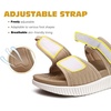 KuaiLu Womens Orthotic Adjustable Strap Slides Arch Support Slip On Sandals(Beige)