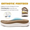 KuaiLu Womens Orthotic Adjustable Strap Slides Arch Support Slip On Sandals(Beige)