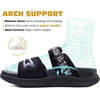 KuaiLu Womens Orthotic Adjustable Strap Slides Arch Support Slip On Sandals(Black)