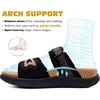 KuaiLu Womens Orthotic Adjustable Strap Slides Arch Support Slip On Sandals(Black Khaki)