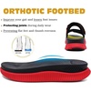 KuaiLu Womens Orthotic Adjustable Strap Slides Arch Support Slip On Sandals(Black/Red)